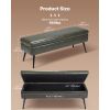 Green PU Leather Storage Ottoman Bench – Modern Entryway & Bedroom Seating with Hidden Compartment