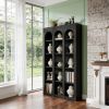 Wood Bookshelf, 5-Tier Rustic Bookcase Display Storage Shelving Unit