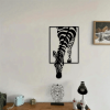 Modern Zebra Metal Wall Art – Black & White Wildlife Sculpture