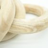 Natural Wood Round Chain Decor – Hand‑Carved 3‑Link Sculptural Accent