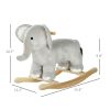 Plush Elephant Rocking Animal – Gray Ride-On Toy with Realistic Sounds