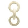 Natural Wood Round Chain Decor – Hand‑Carved 3‑Link Sculptural Accent
