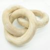 Natural Wood Round Chain Decor – Hand‑Carved 3‑Link Sculptural Accent
