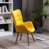 Yellow Velvet Tufted Barrel Accent Chair – Button-Back Elegance