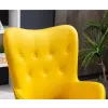 Yellow Velvet Tufted Barrel Accent Chair – Button-Back Elegance