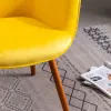 Yellow Velvet Tufted Barrel Accent Chair – Button-Back Elegance