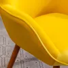 Yellow Velvet Tufted Barrel Accent Chair – Button-Back Elegance
