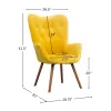 Yellow Velvet Tufted Barrel Accent Chair – Button-Back Elegance