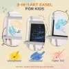 3‑in‑1 Standing Kids Easel – Chalkboard, Magnetic Whiteboard & Paper Roll