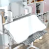 Height‑Adjustable Kids Desk & Chair Set – Tilt Desktop Study Station with Storage, Gray
