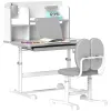 Height‑Adjustable Kids Desk & Chair Set – Tilt Desktop Study Station with Storage, Gray