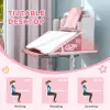Height‑Adjustable Kids Desk & Chair Set – Tilt Desktop Study Station with Storage, Pink
