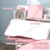 Height‑Adjustable Kids Desk & Chair Set – Tilt Desktop Study Station with Storage, Pink