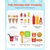 Wooden Ice Cream Cart – Pretend Play Truck with 25 Accessories