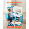 Wooden Ice Cream Cart – Pretend Play Truck with 25 Accessories