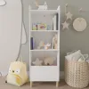 Kids 4‑Tier Wooden Bookcase – Modern Children’s Bookshelf & Toy Storage Organizer