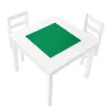 Wooden Kids Activity Table & Chair Set – Reversible Block Surface with Storage Bins