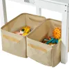 Wooden Kids Activity Table & Chair Set – Reversible Block Surface with Storage Bins