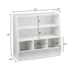 Kids Bin Storage & Two‑Shelf Bookcase – White Toy Organizer with 3 Cubby Bins