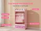 Kids Dress-Up Storage Wardrobe with Mirror – Toddler Costume Closet & Drawer