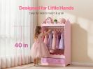 Kids Dress-Up Storage Wardrobe with Mirror – Toddler Costume Closet & Drawer