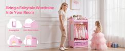 Kids Dress-Up Storage Wardrobe with Mirror – Toddler Costume Closet & Drawer