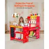 Wooden Kids Grocery Store Playset – Supermarket with Conveyor Belt, Scanner & 35 Accessories