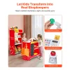 Wooden Kids Grocery Store Playset – Supermarket with Conveyor Belt, Scanner & 35 Accessories