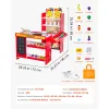 Wooden Kids Grocery Store Playset – Supermarket with Conveyor Belt, Scanner & 35 Accessories