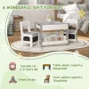 Kids 3‑Piece Activity Table Set – Reversible Chalkboard Top with Storage & Bookshelf, Gray