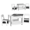 Kids 3‑Piece Activity Table Set – Reversible Chalkboard Top with Storage & Bookshelf, Gray