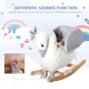 Plush Swan Rocking Horse – Ride‑On Toy with Sound, Wooden Base & Safety Belt