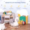 Plush Swan Rocking Horse – Ride‑On Toy with Sound, Wooden Base & Safety Belt