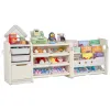 Kids Toy Storage Organizer with Bookshelf – 4‑Tier Cubby Cabinet with 10 Bins