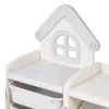 Kids Toy Storage Organizer with Bookshelf – 4‑Tier Cubby Cabinet with 10 Bins