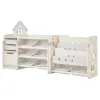 Kids Toy Storage Organizer with Bookshelf – 4‑Tier Cubby Cabinet with 10 Bins
