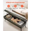 Green PU Leather Storage Ottoman Bench – Modern Entryway & Bedroom Seating with Hidden Compartment