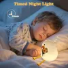 Cute Duck Silicone Night Light – Rechargeable, Dimmable & Timer Bedside Lamp