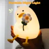 Cute Duck Silicone Night Light – Rechargeable, Dimmable & Timer Bedside Lamp
