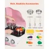 Wooden Kids Play Kitchen – Real Lights & Sounds, Microwave, Oven & Cookware Set