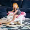 Plush Rocking Unicorn – Wooden Ride‑On Chair with Lullaby Song