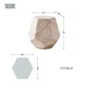 Faceted Hexagon Accent Table – Beige Marble-Look Magnesium Oxide Side Table for Living Room or Bedroom