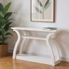 47" White Floor Shelf Console Table With Shelves