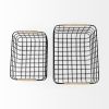 Set of Two Black Metal Basket