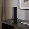 17" Black Abstract Cylinder Ceramic Table Vase