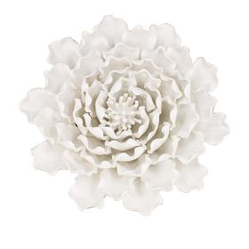Cream Exaggerated 9" Ceramic Flower Wall Art