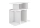 24" White Wood End Table With Six Open Shelves