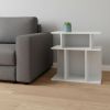 24" White Wood End Table With Six Open Shelves