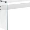 44" White and Clear Solid Console Table