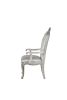 Set of 2 Silver & Pearl Tufted Armchairs – Upholstered Accent Chairs with Cushioned Back